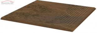 Клинкерная плитка Ceramika Paradyz Semir beige ступень рельефная угловая структурная (30x30)
